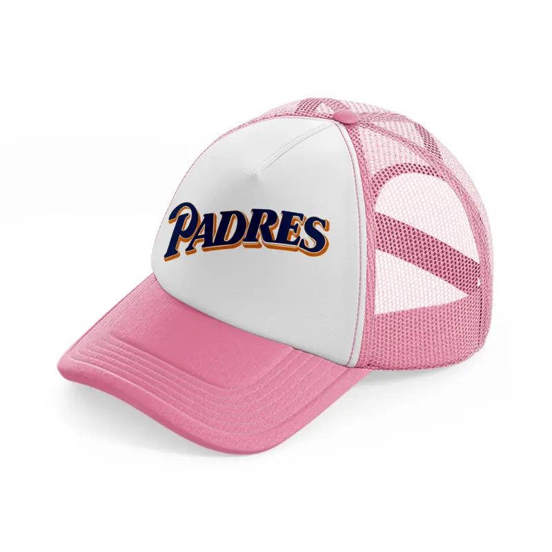 padres minimalist-pink-and-white-trucker-hat