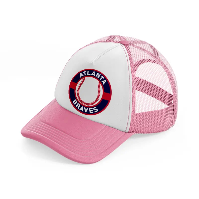atlanta braves retro-pink-and-white-trucker-hat