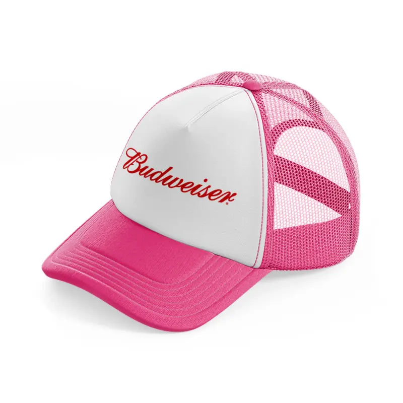 budweiser font-neon-pink-trucker-hat