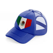 mexican flag batch-blue-trucker-hat
