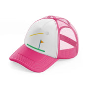 golf cartoon neon pink trucker hat