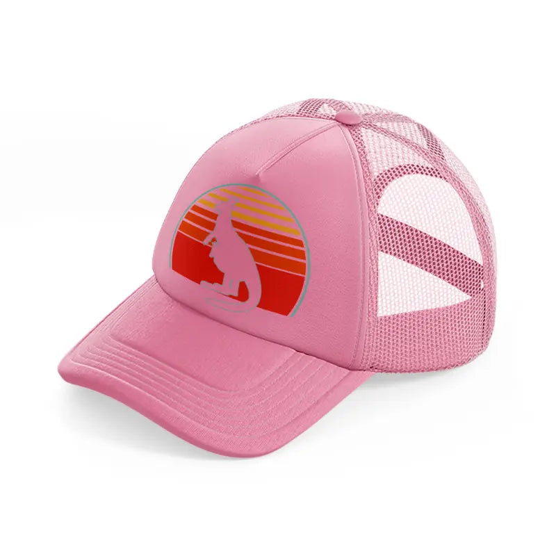 kangaroo retro vintage 80s style-pink-trucker-hat