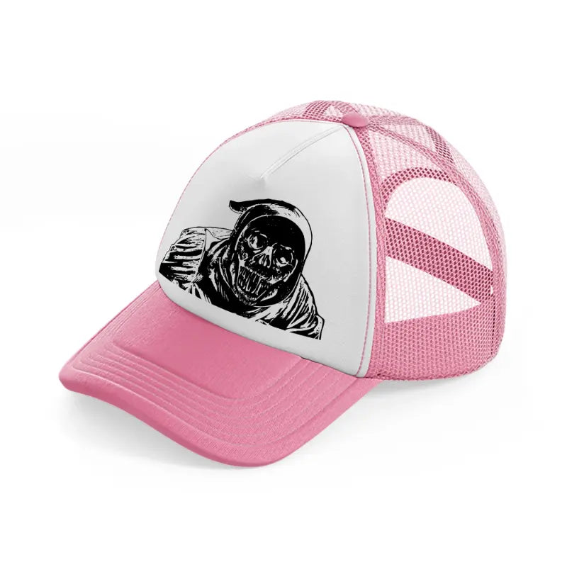 halloween witch-pink-and-white-trucker-hat