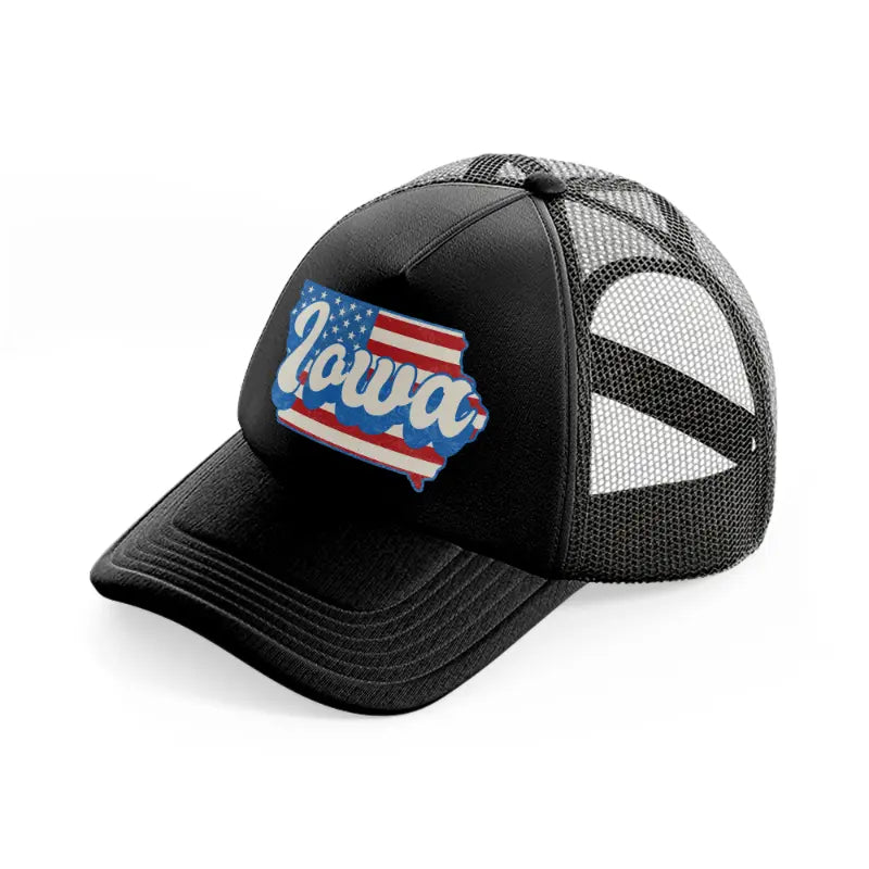 iowa flag black trucker hat