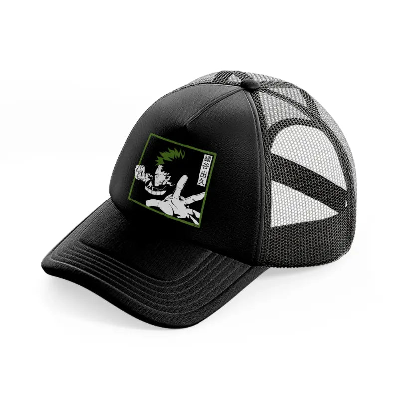 izuku midoriya black trucker hat