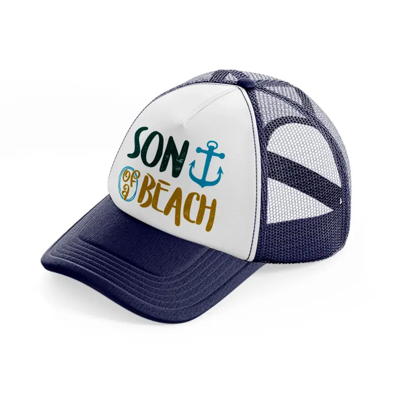 son of a beach navy blue and white trucker hat