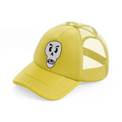 angry skull-gold-trucker-hat