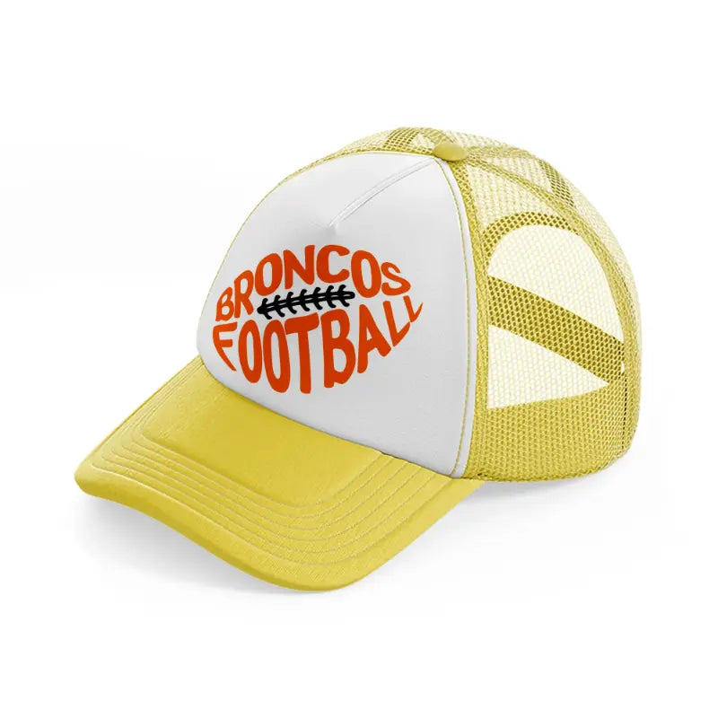 broncos football-yellow-trucker-hat