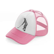 confused golfer-pink-and-white-trucker-hat