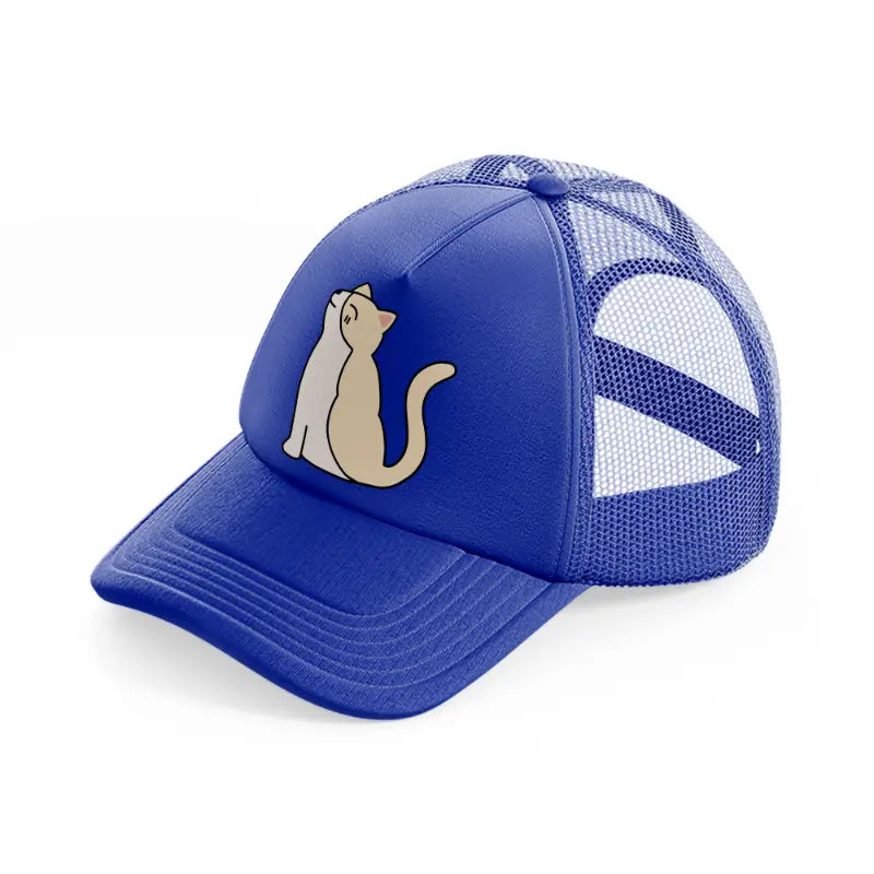 smiley cat-blue-trucker-hat