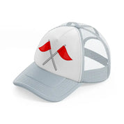 golf flags grey trucker hat