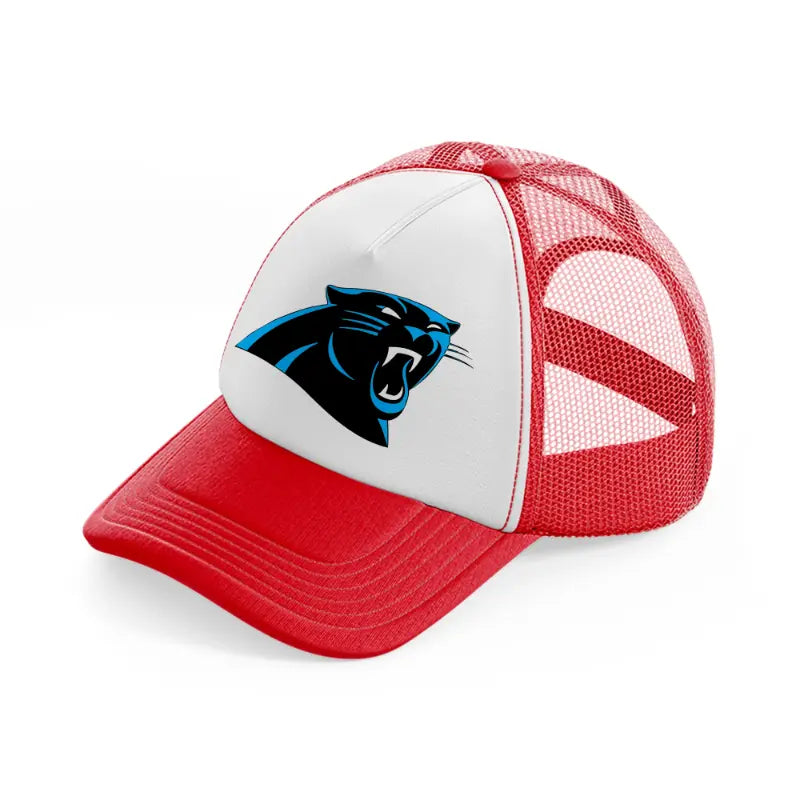 carolina panthers face-red-and-white-trucker-hat