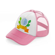 golf ball color-pink-and-white-trucker-hat