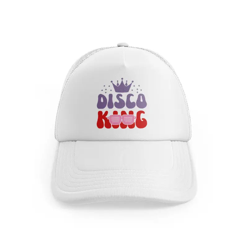 disco king-white-trucker-hat