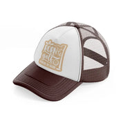 born to golf forced to work-brown-trucker-hat