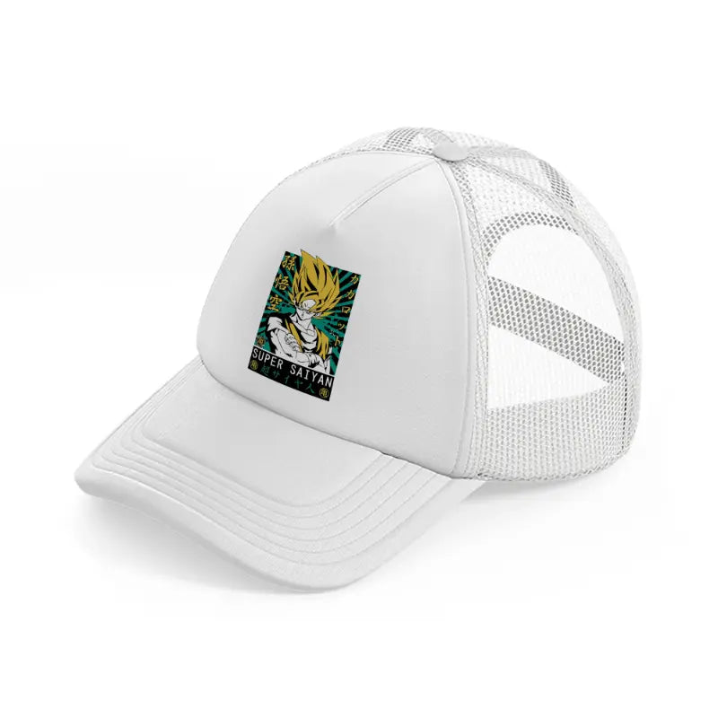 super saiyan white trucker hat