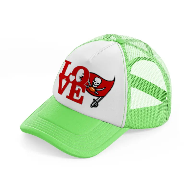 tampa bay buccaneers love lime green trucker hat