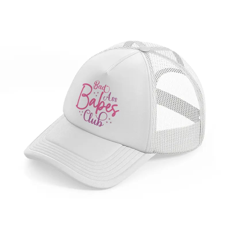 badass babes club-white-trucker-hat