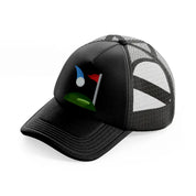 golfing cartoon-black-trucker-hat