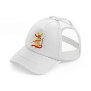 021 ribbon white trucker hat