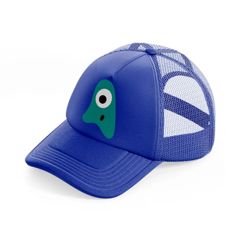 green monster blue trucker hat