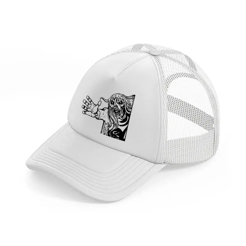 boogey man white trucker hat