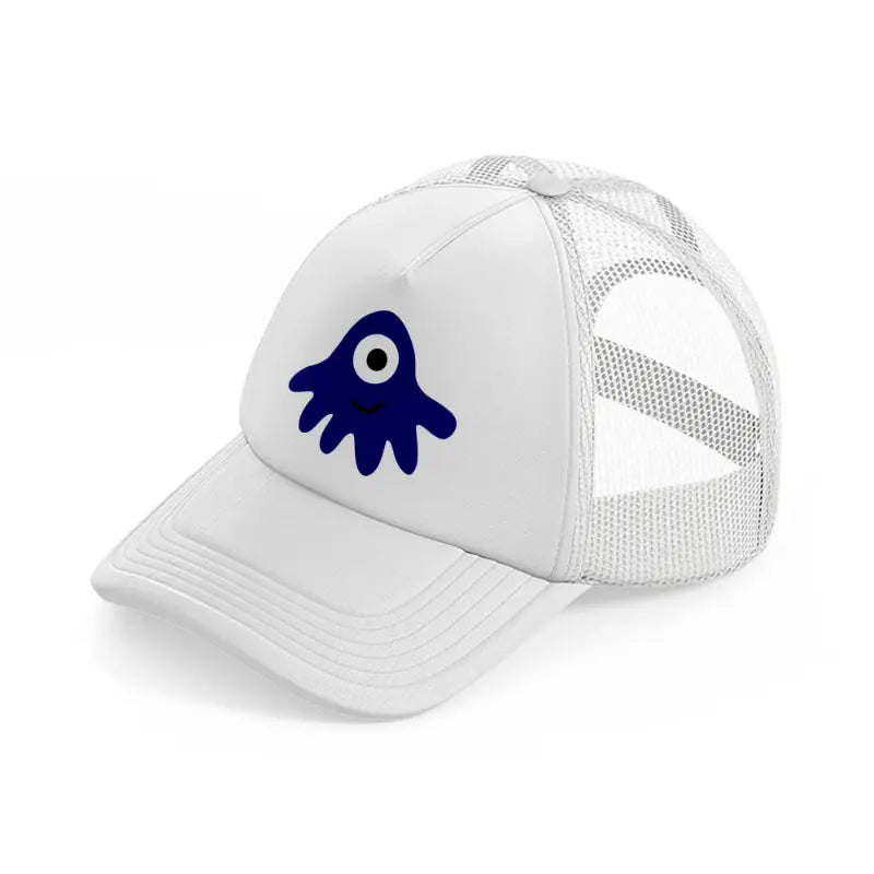 blue monster-white-trucker-hat