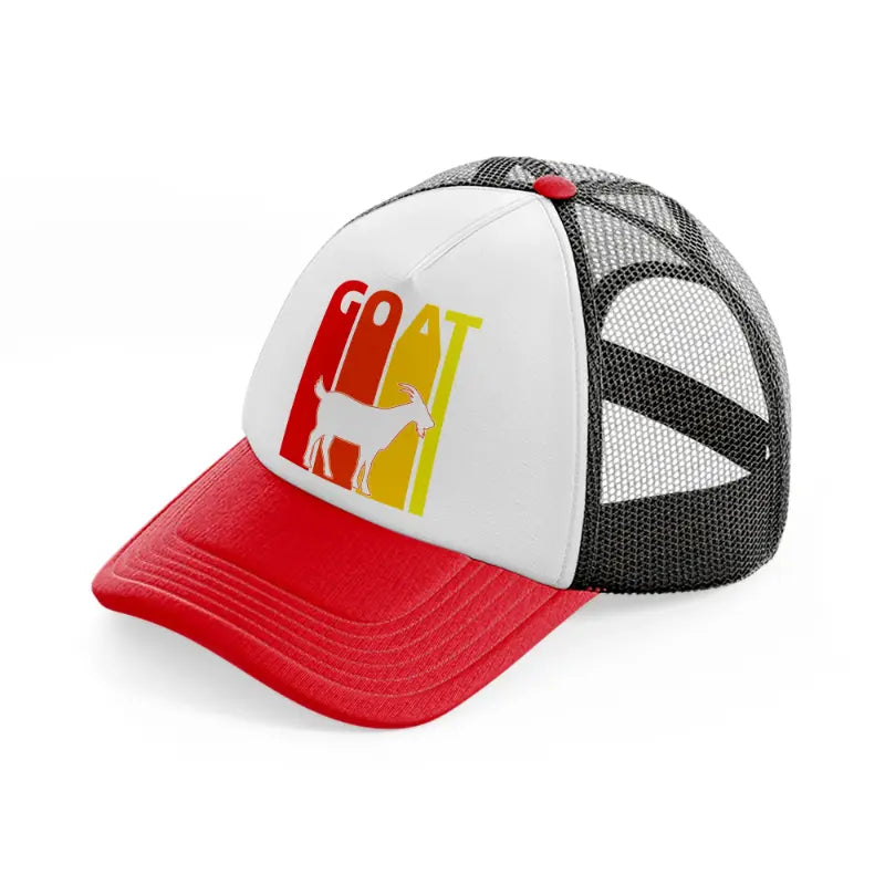 goat retro vintage-red-and-black-trucker-hat