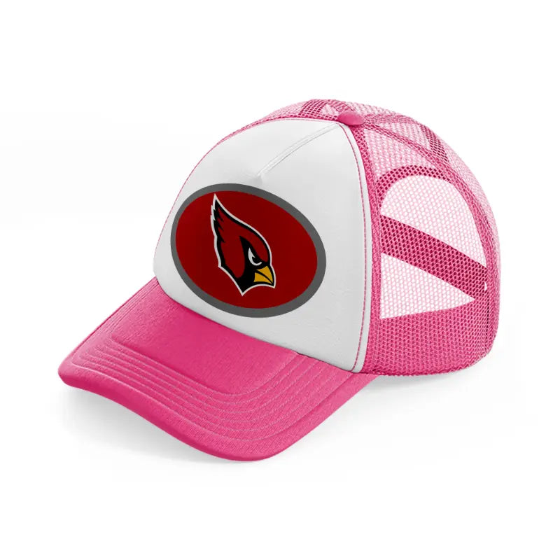 arizona cardinals small logo-neon-pink-trucker-hat
