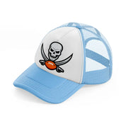 skull football-sky-blue-trucker-hat