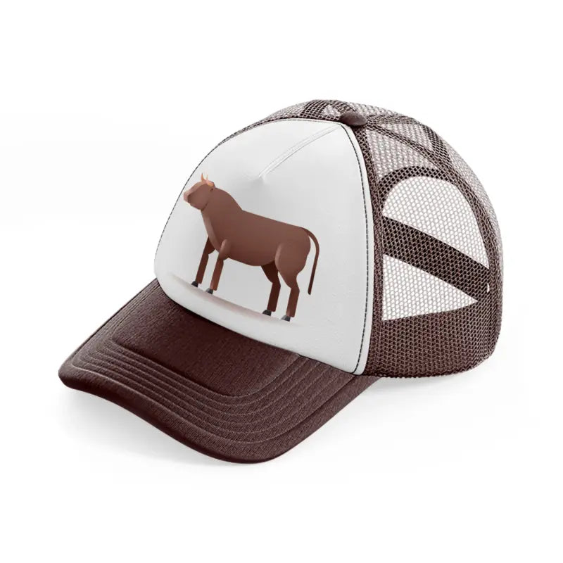 024-bull-brown-trucker-hat