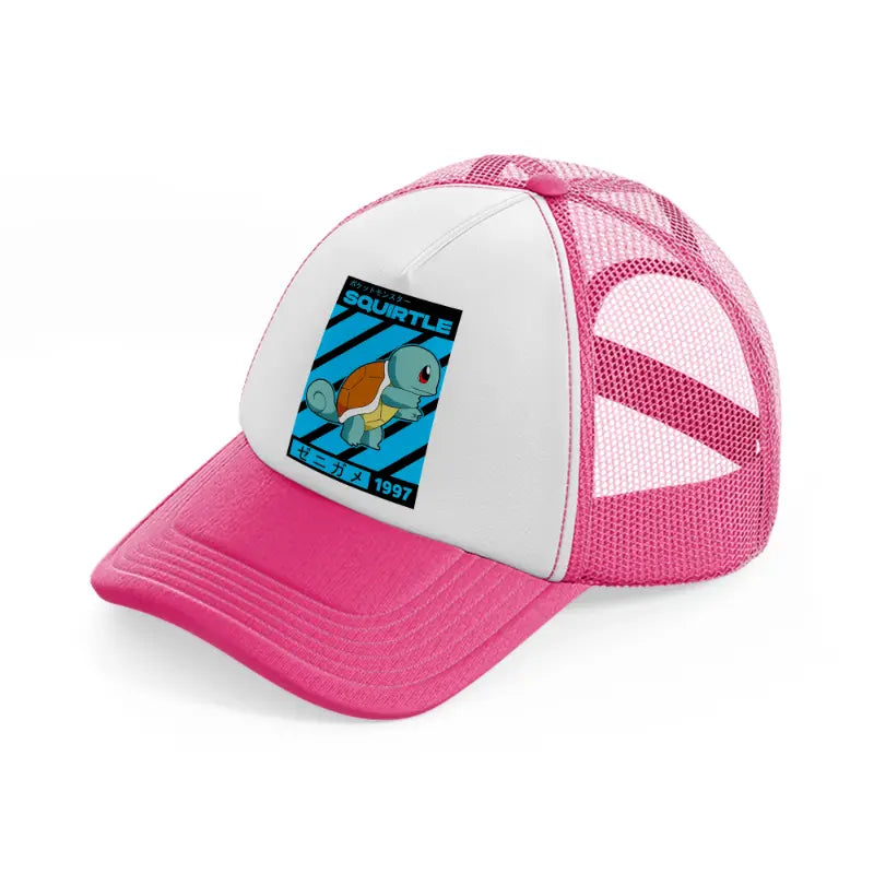 squirtle-neon-pink-trucker-hat