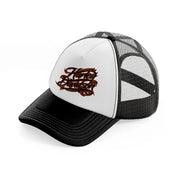 harley davidson fire font-black-and-white-trucker-hat