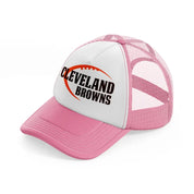 cleveland browns football-pink-and-white-trucker-hat