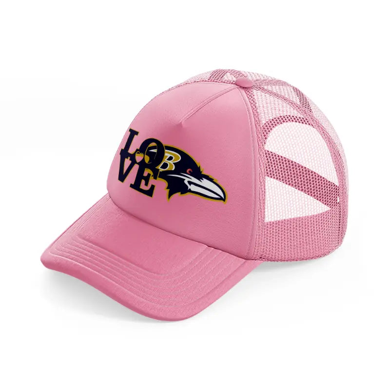 love baltimore ravens-pink-trucker-hat