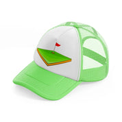 golf field lime green trucker hat