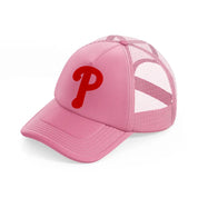 philadelphia phillies emblem-pink-trucker-hat