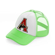 arizona diamondbacks letter-lime-green-trucker-hat
