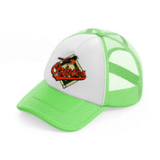 orioles badge lime green trucker hat