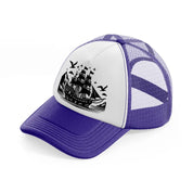 ship & birds purple trucker hat