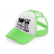 easily distracted by cows-lime-green-trucker-hat