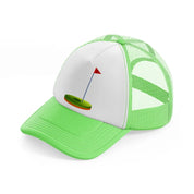 hole lime green trucker hat