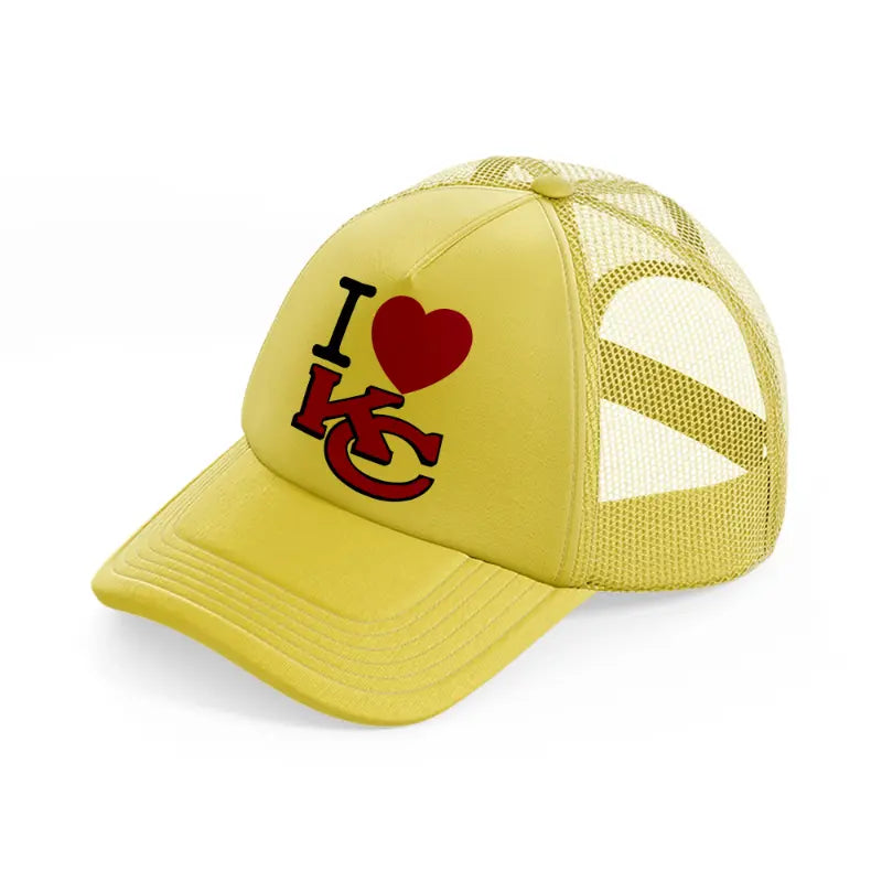 i love kc-gold-trucker-hat