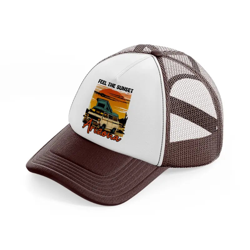 feel the sunset arizona-brown-trucker-hat