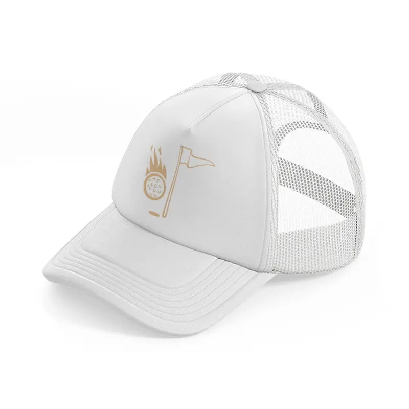 golf ball with flag-white-trucker-hat