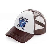 tennessee titans shield-brown-trucker-hat