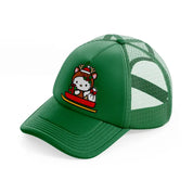 hello kitty raindeer green trucker hat