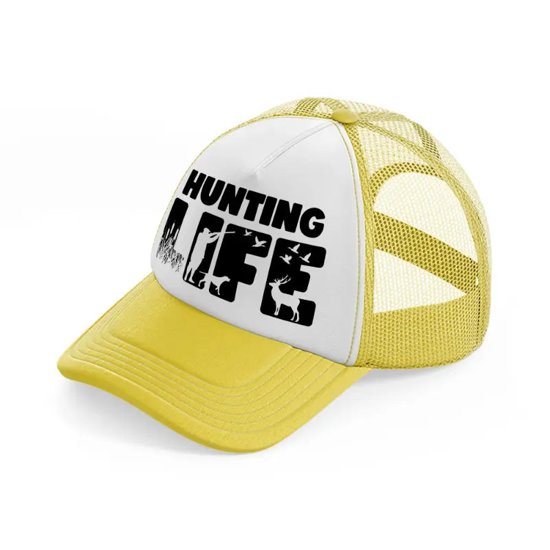 hunting life bold-yellow-trucker-hat