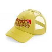 stay groovy gold trucker hat