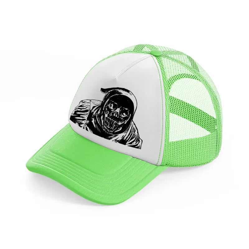 halloween witch-lime-green-trucker-hat